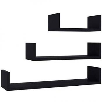 VidaXL 3-Piece Wall Shelf Gray Engineered Wood