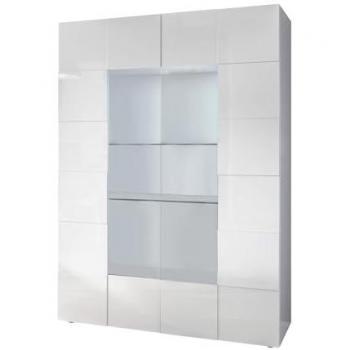 Vetrina 2 Ante Stile Industriale Bianco