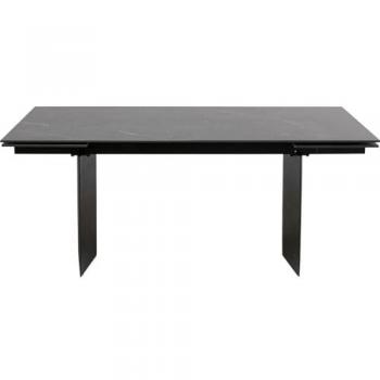 Table à manger extensible noire KARE Design effet marbre 10-12 personnes