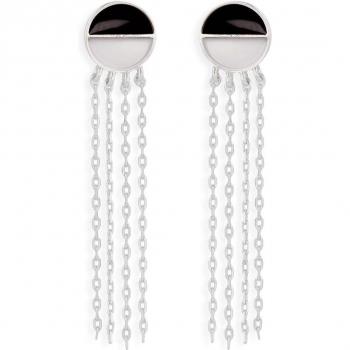 Trésors Lily Q2992 – Boucles d’Argent Oba Noir Blanc Rhodié 40×8 mm