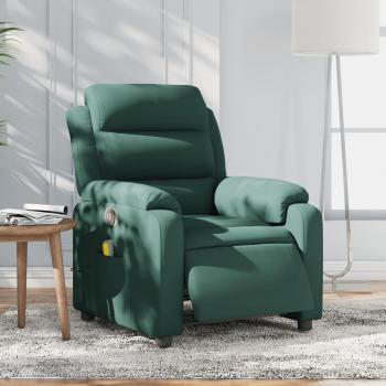 Sillón reclinable de masaje eléctrico terciopelo verde oscuro Vidaxl 8305