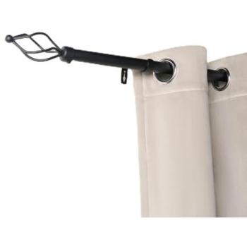 120‑220 cm Black Extendable Twist Curtain Rod, 28mm Diameter