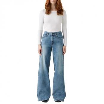 Levi's 728 Jeans in Denim Blu, Gamba Larga e Stile Elegante