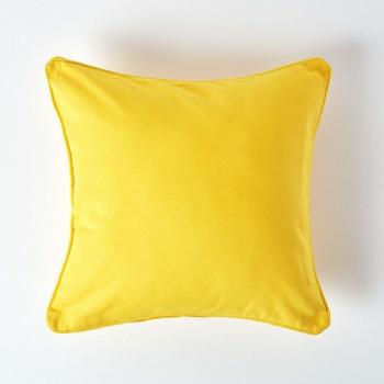 Homescapes Yellow Cotton Cushion Cover