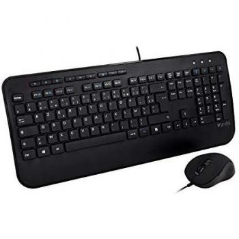 V7 Combo Tastiera e Mouse USB con Poggiapolsi