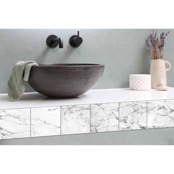Autocollants Muraux Marbre Blanc x6