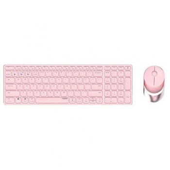 Conjunto multi‑modo Rapoo 9750M rosa, teclado QWERTZ (de Alemania)