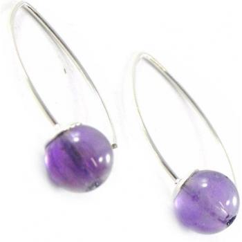 Boucles Argent 'Mineralia' améthyste