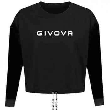 Camiseta de Mujer Givova Cropped en Color Negro