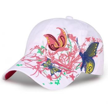 Gorra de Béisbol Snapback con Bordado de Mariposas y Flores