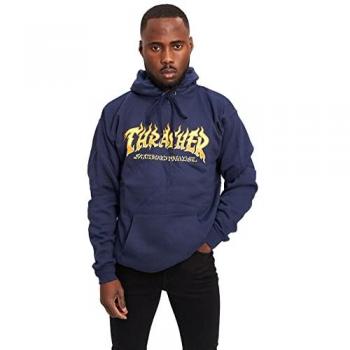 Thrasher Sudadera con Capucha Logo de Fuego
