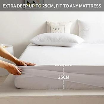 SleepWell Single Fitted Sheet, 100% Cotton Soft Bed Sheets