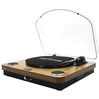 Tocadiscos Aiwa de madera