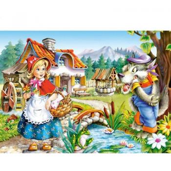 Kreuzstich-Set „Wolf und Mädchen“ 5D