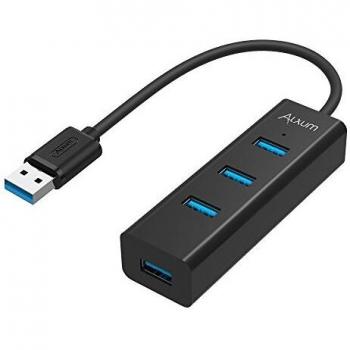Hub Alxum avec 4 ports alimentés et adaptateur de Type C