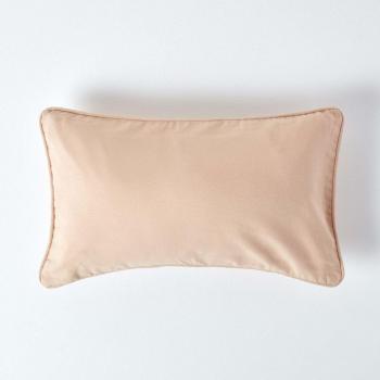 Beige Cotton Rectangular Cushion Cover