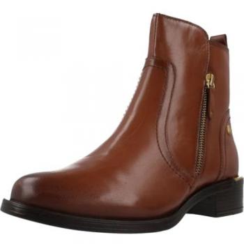 Botines de piel para mujer con cierre de cremallera modelo Carmela 162017 en color camel