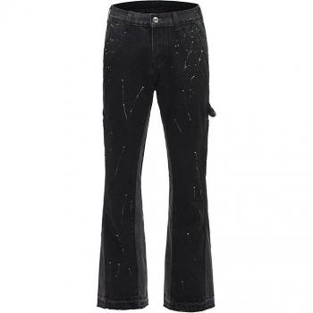 Jeans anchos de hombre con estampado de manchas