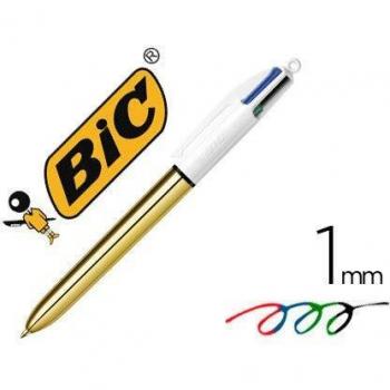 Bolígrafo BIC cuatro colores oro punta 1 mm