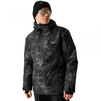 Iron Gate Distressed Print Freeride Overhead Jacket – Men, Small (Grey)