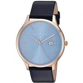 Kenneth Cole KC15096002 Analog Leather Wristwatch for Men