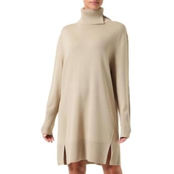 Strickkleid „Feringata Premium“ BOSS Orange, gerippter Rollkragen