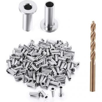 110Pcs 1/8 Inch Deck Cable Railing Sleeves with Drill Bit