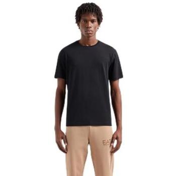 EA7 Men's Metallic Logo Black Tee