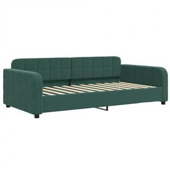 Canapé-lit confortable vert foncé 90x200 cm velours