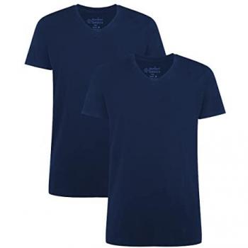 T-Shirt BAMBOO BASICS T-Shirt VELO 2er Pack, Herren, Gr. M, blau (marine)