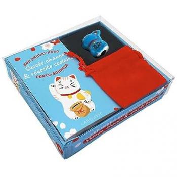 Mon Maneki-neko porte-bonheur Succès, chance et réussite scolaire: Coffret avec 1 livret + 1 chat porte-bonheur en céramique et son pochon en velours