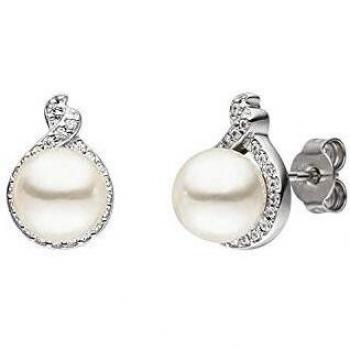 Perlenerbinde Damen-Ohrstecker Viventy 782564 (Swarovski, Zirkonia, Silber)