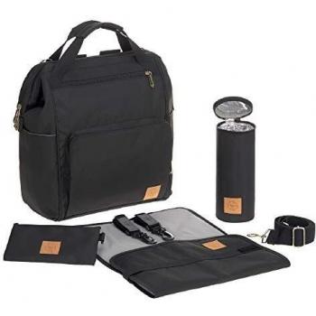 Schwarzer Baby‑Wickelrucksack LÄSSIG mit Goldie‑Design