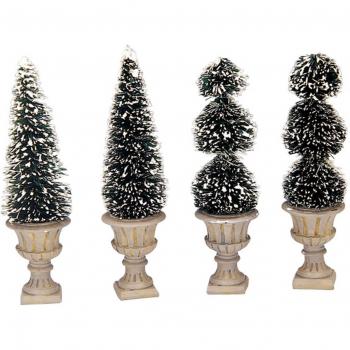 Piantine scolpite Lemax set 4 per villaggio di Natale