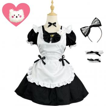 Lolita Maid Attire – Black & Pink Ensemble