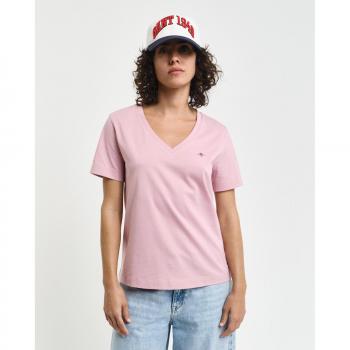 V-Neck Tee rose Shield, XL, coton, courte manche – féminin