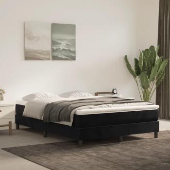 Cadre de lit en velours noir 140x200 cm sans matelas
