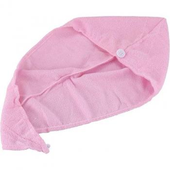Pink Hair Drying Towel Cap