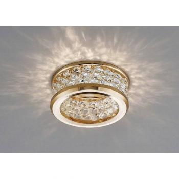 Downlight Dante GU10 à encastrer avec 3 niveaux de perles en cristal doré et transparent