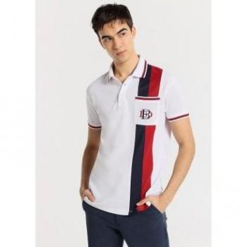 Bendorff Polo Corto con Banda de Dos Colores y Bolsa