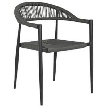 Silla de Verano Home Esprit: Aluminio, Ratán y Gris Oscuro