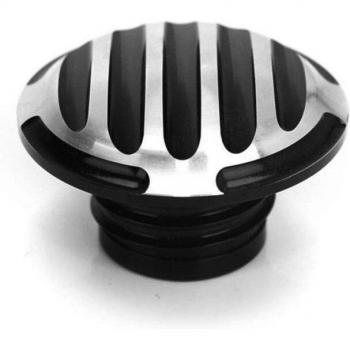 Black Finned Gas Tank Oil Cap Cover for Harley Davidson Touring Dyna Softail FXD Road King Fatboy FLHT FXST Sportster XL 1200 883