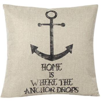 Bluelans® Black Anchor Decorative Cushion Cover 17 x 17