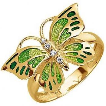 KLiNGEL Damen Goldring 375 Gelbgold – Synthetische Zirkonia, weiß