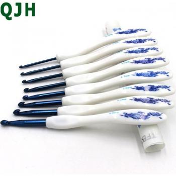 Outil de tissage QJH – Crochet et aiguille, poignée aluminium/plastique, ensemble 8 pièces