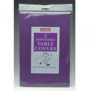Disposable Purple Table Cover for Parties – Plain Design