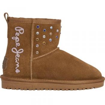 Péspedes Pepe Jeans: Botines Infantiles de Piel Marrón