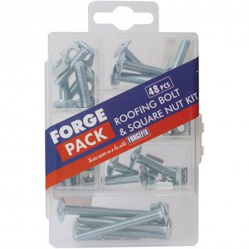 ForgePack 48 Assorted Roofing Bolts & Nuts Zinc Plated