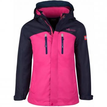 Mädchen‑Jacke Trollkids Bryggen 3‑in‑1 – Farbvariante Rosa/Blau – Größe 104