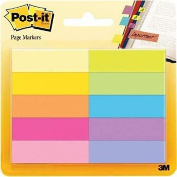 Post it Segnapagina in Carta 10 Colori Assortiti 12.7 x 44 mm 50 Segnapagina per Ogni Colore